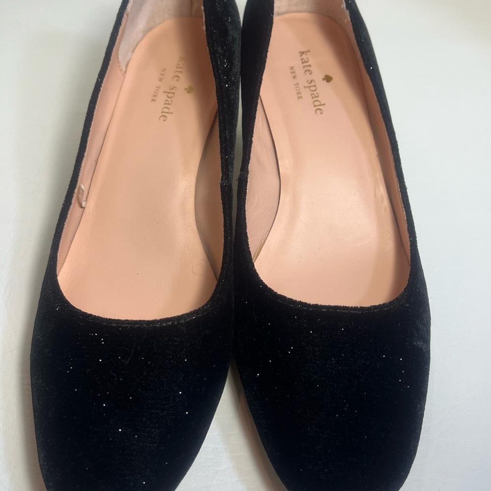 Kate Spade Dolores Too Black Velvet Block Heel Pumps